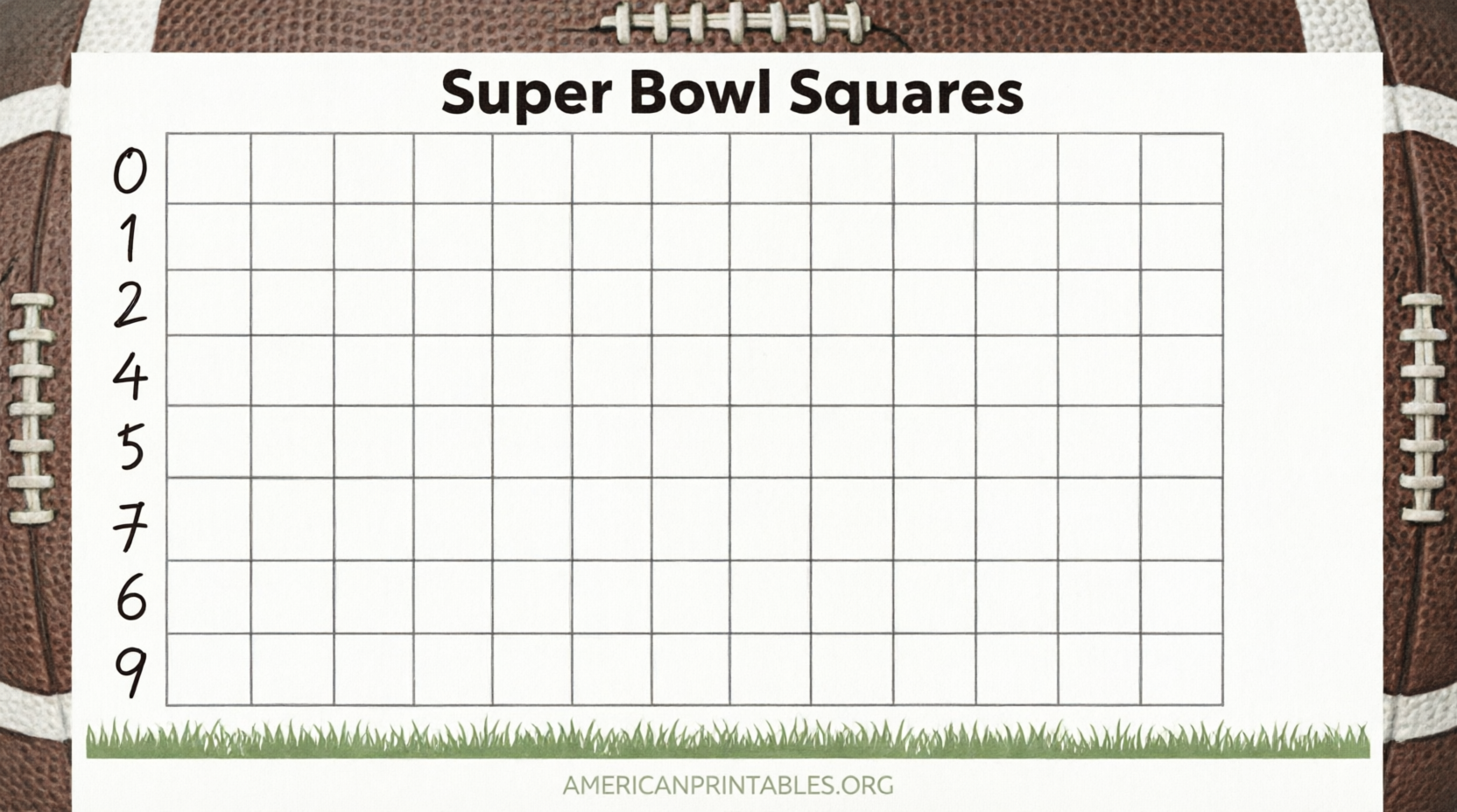 Free Printable Super Bowl Boards & Squares Templates (1)