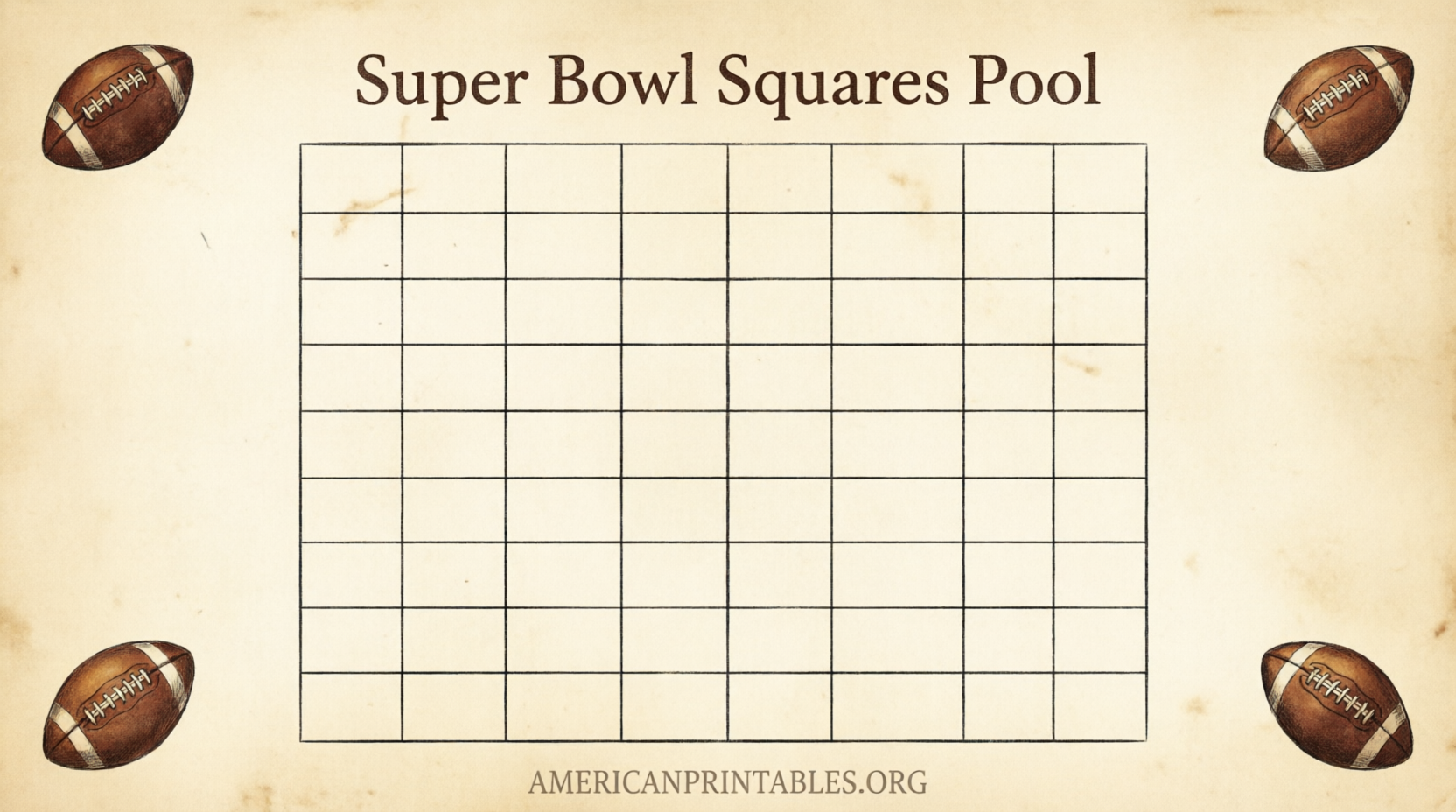 Free Printable Super Bowl Boards & Squares Templates (3)