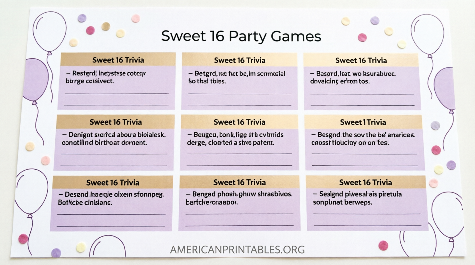 Free Printable Sweet 16 Party Games (4)