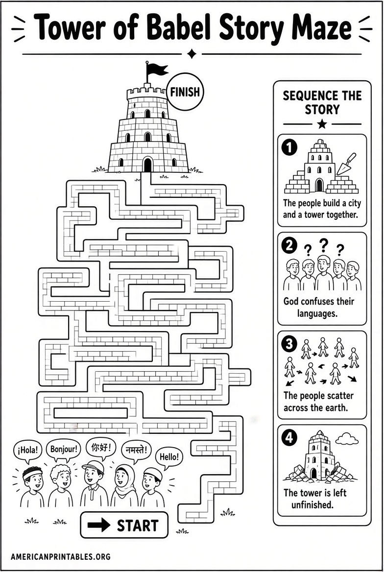 Free Printable Tower of Babel Activities (2)