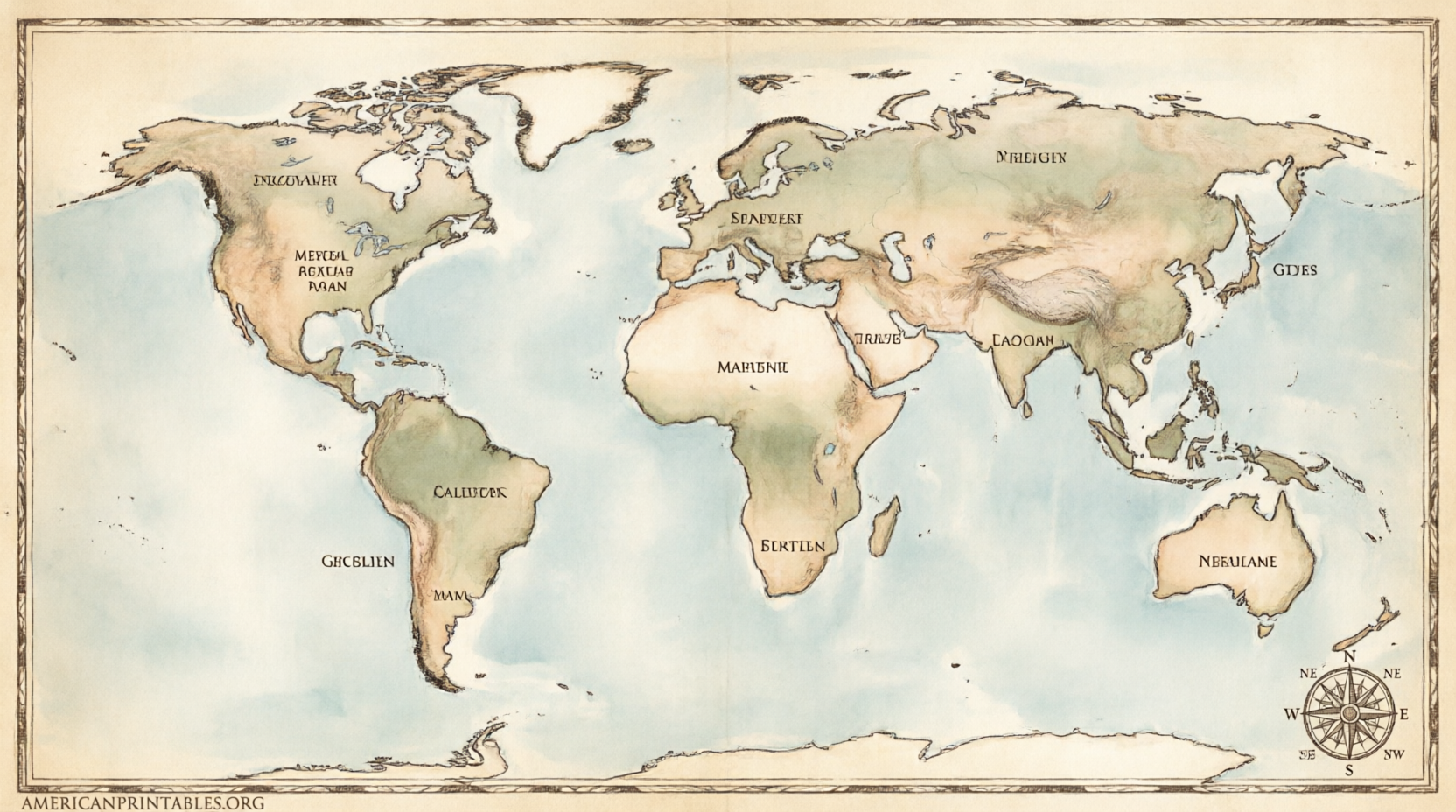 Free Printable World Map With Countries Labeled PDF (3)