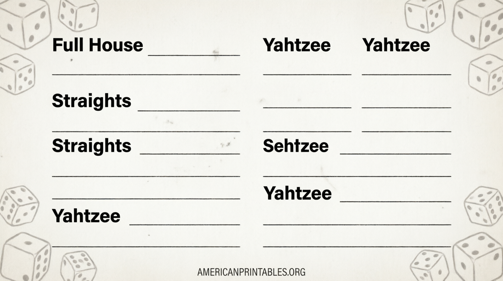 Free Printable Yahtzee Score Card PDF Downloads (3)