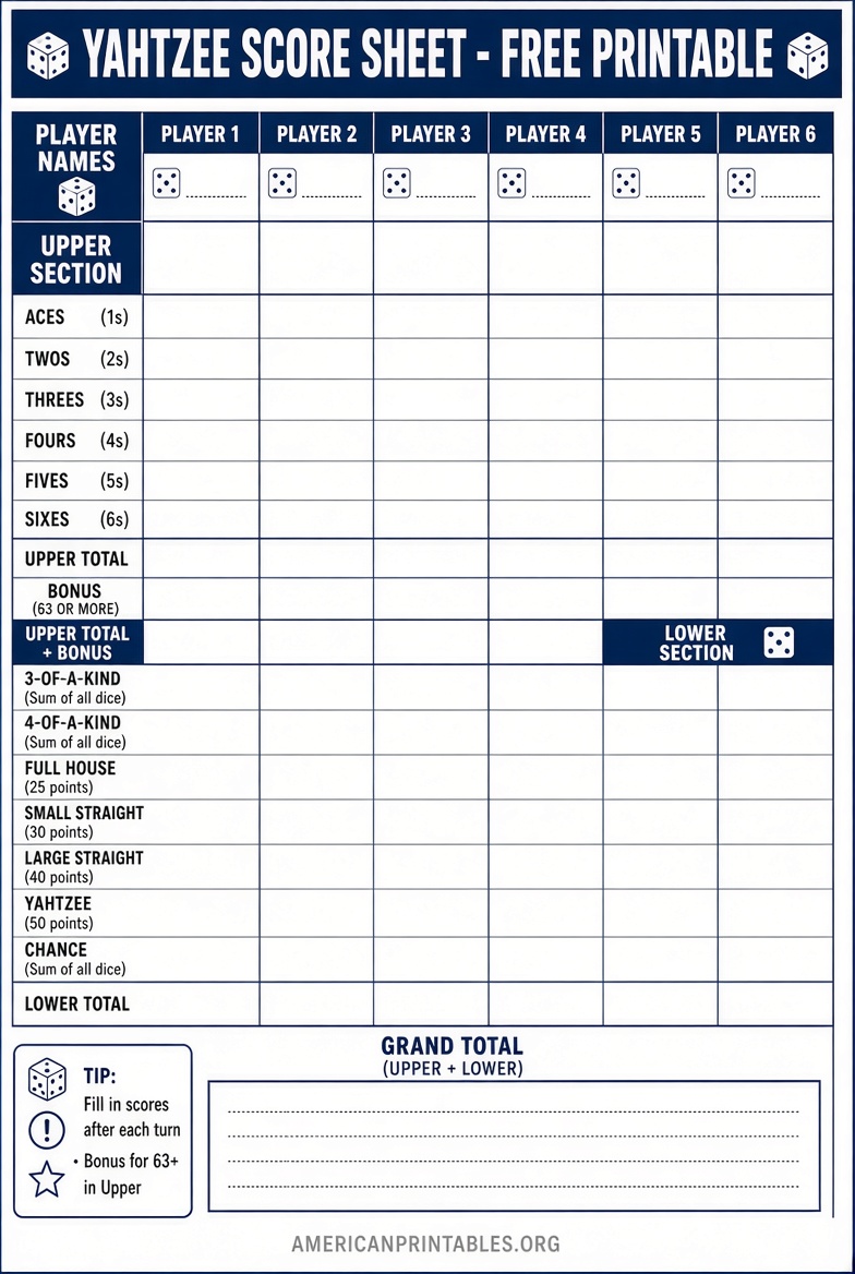 Free Printable Yahtzee Score Sheets (4)