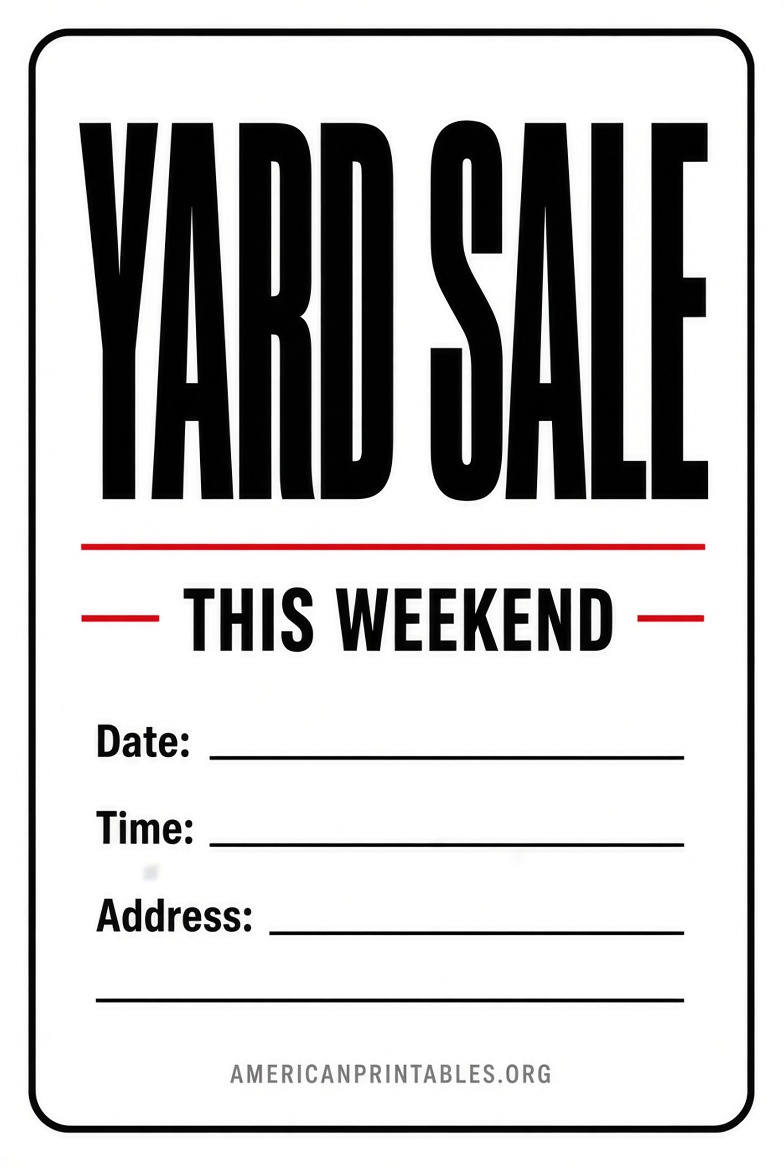 Free Printable Yard Sale Signs to Download (1)