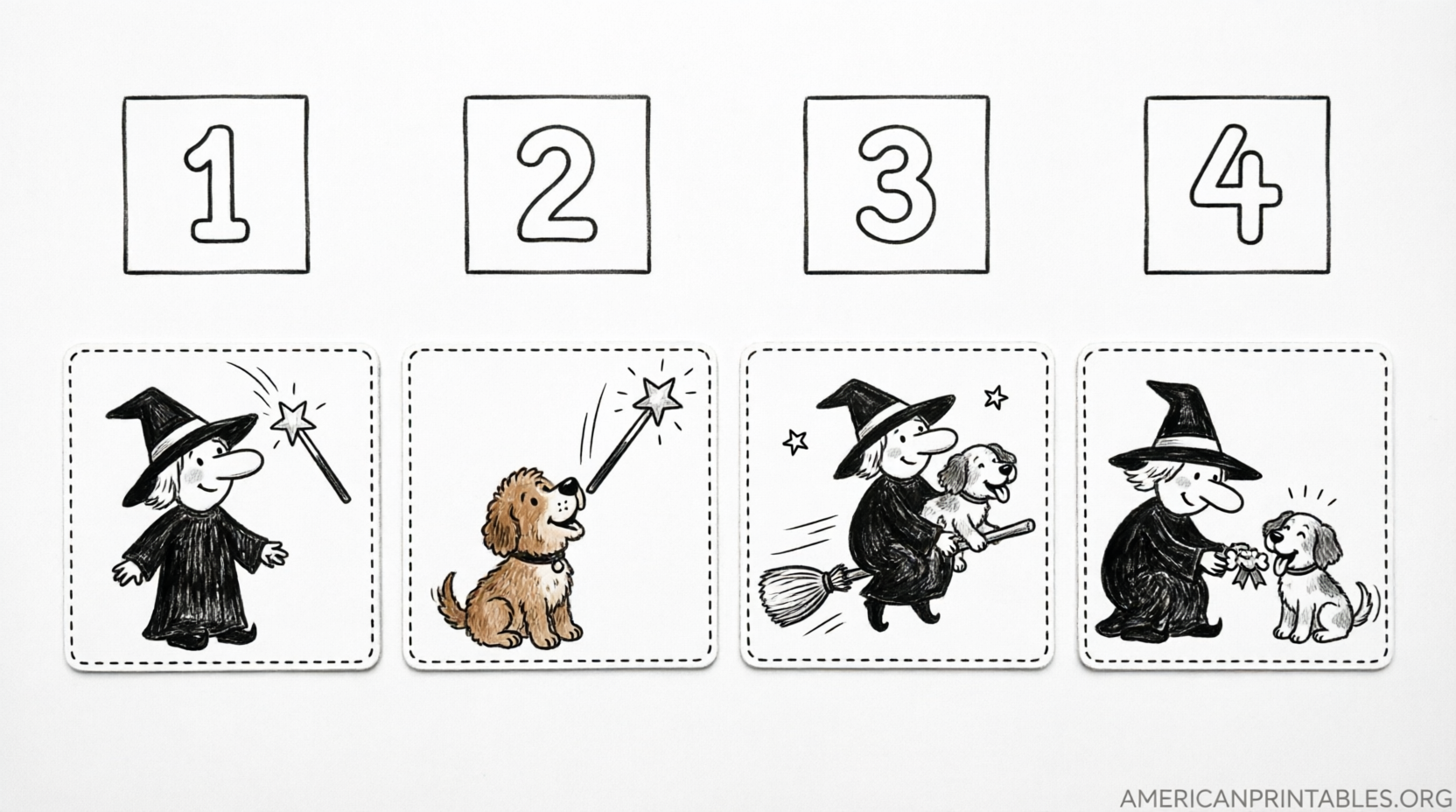Free Room on the Broom Sequencing Printables (1)