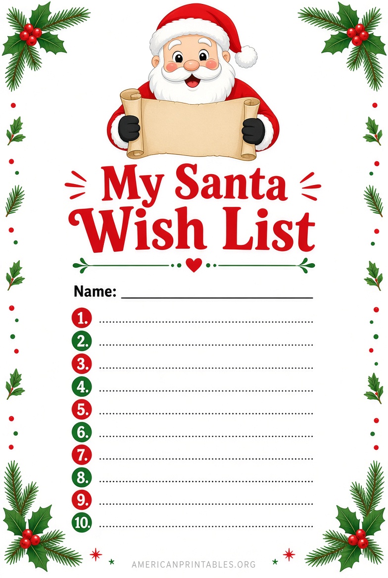 Free Santa Wish List Printable for Kids (2)