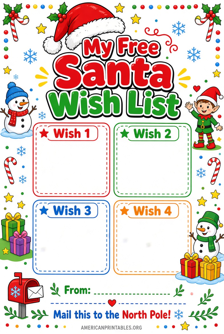 Free Santa Wish List Printable for Kids (4)