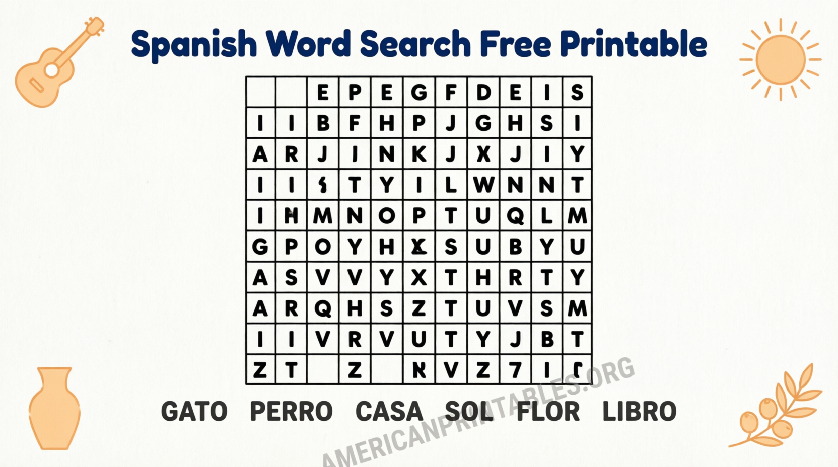 Free Spanish Word Search Printables (2)