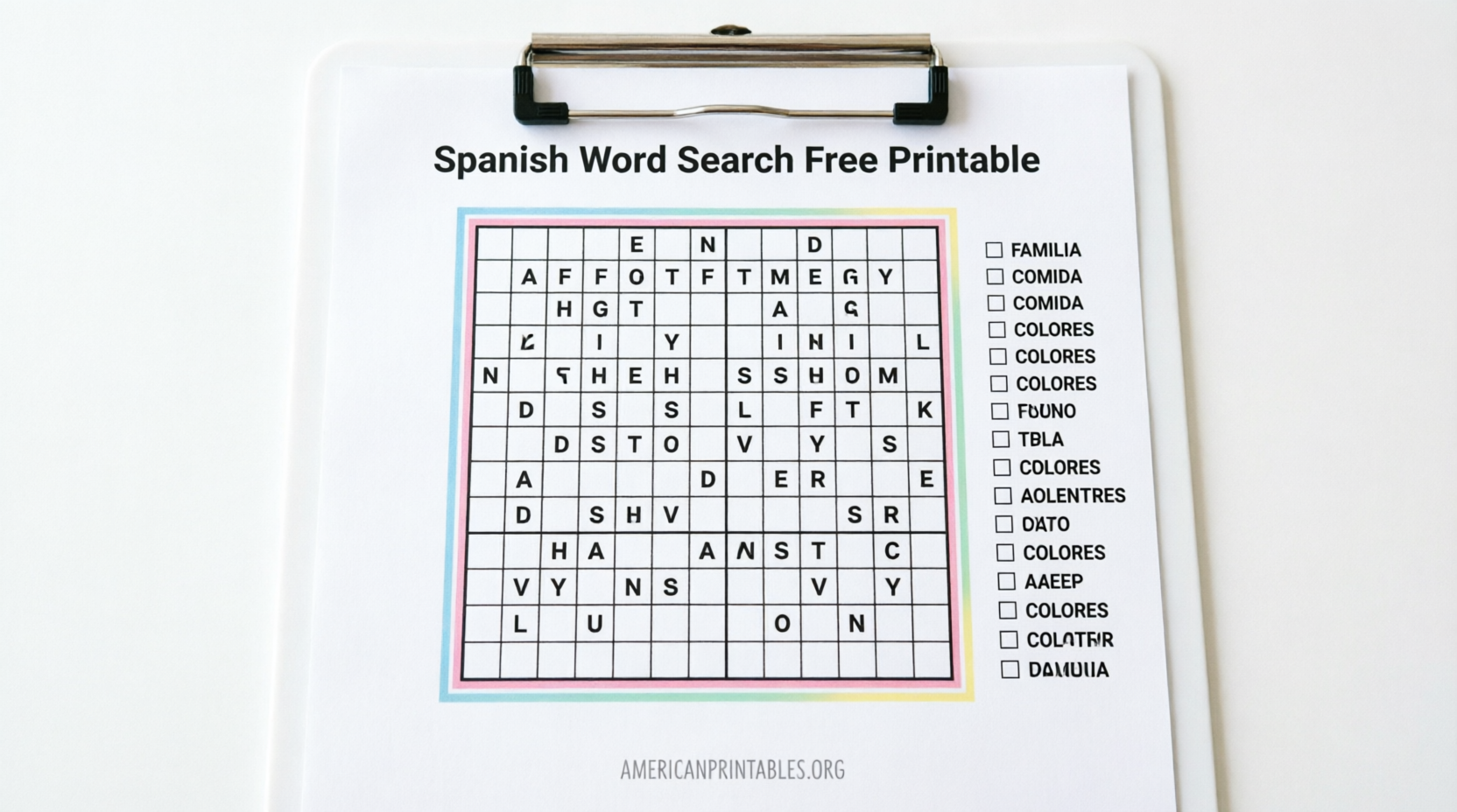 Free Spanish Word Search Printables (3)