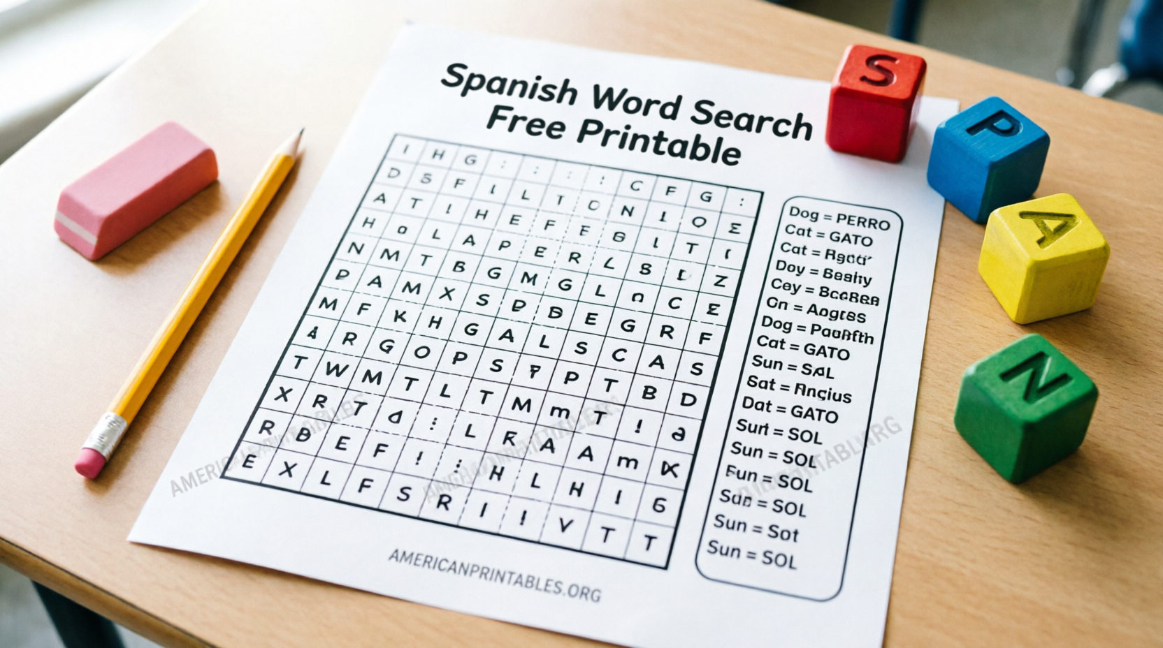 Free Spanish Word Search Printables (4)