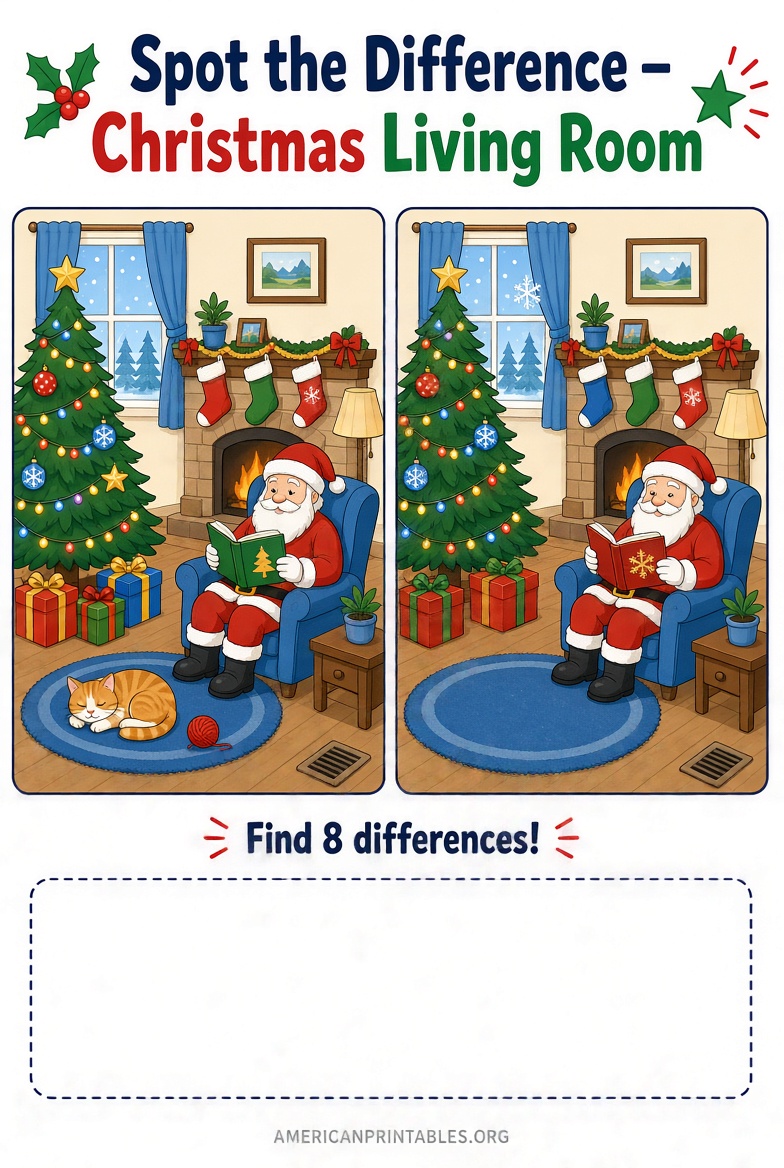 Free Spot the Difference Christmas Printables (1)