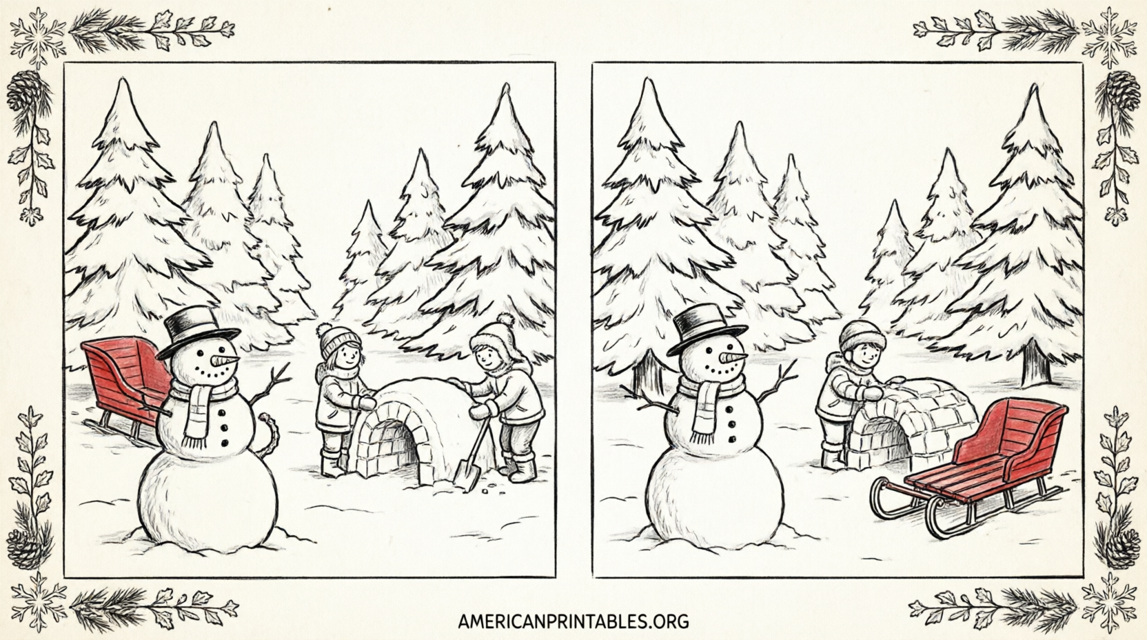 Free Spot the Difference Christmas Printables (2)