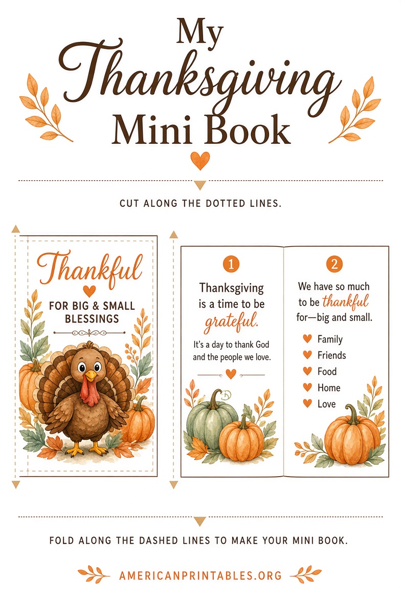 Free Thanksgiving Mini Books Printable for Kids (1)