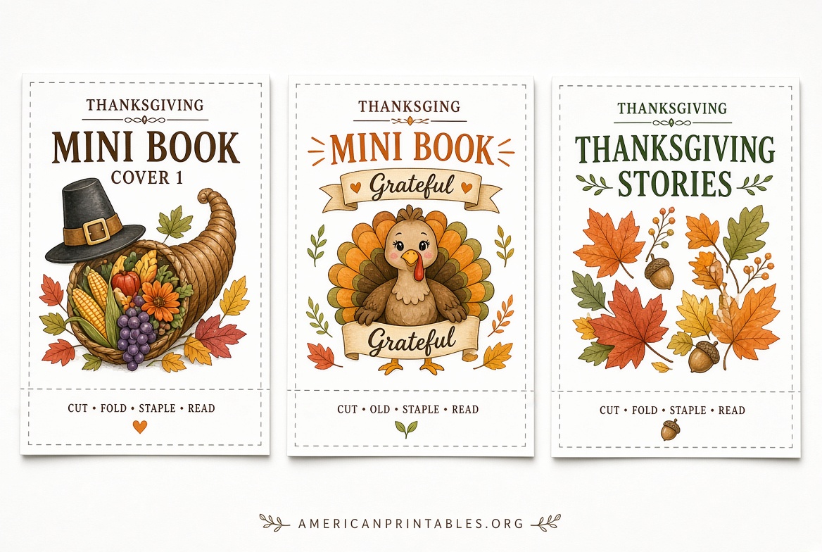 Free Thanksgiving Mini Books Printable for Kids (4)