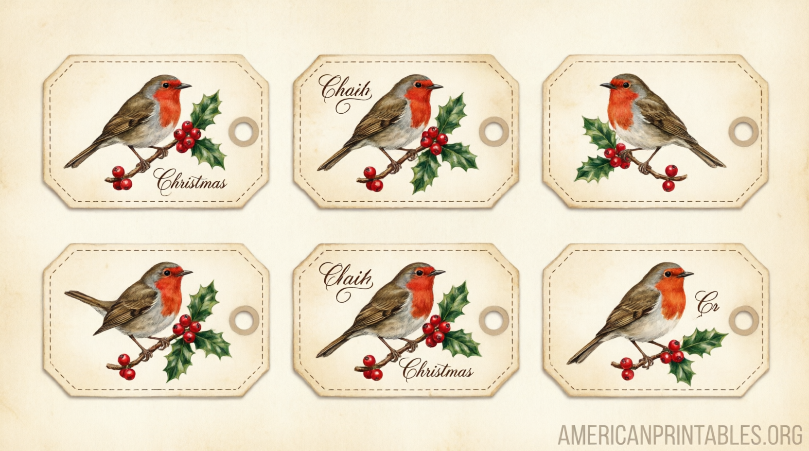 Free Vintage Printable Christmas Tags to Download (1)