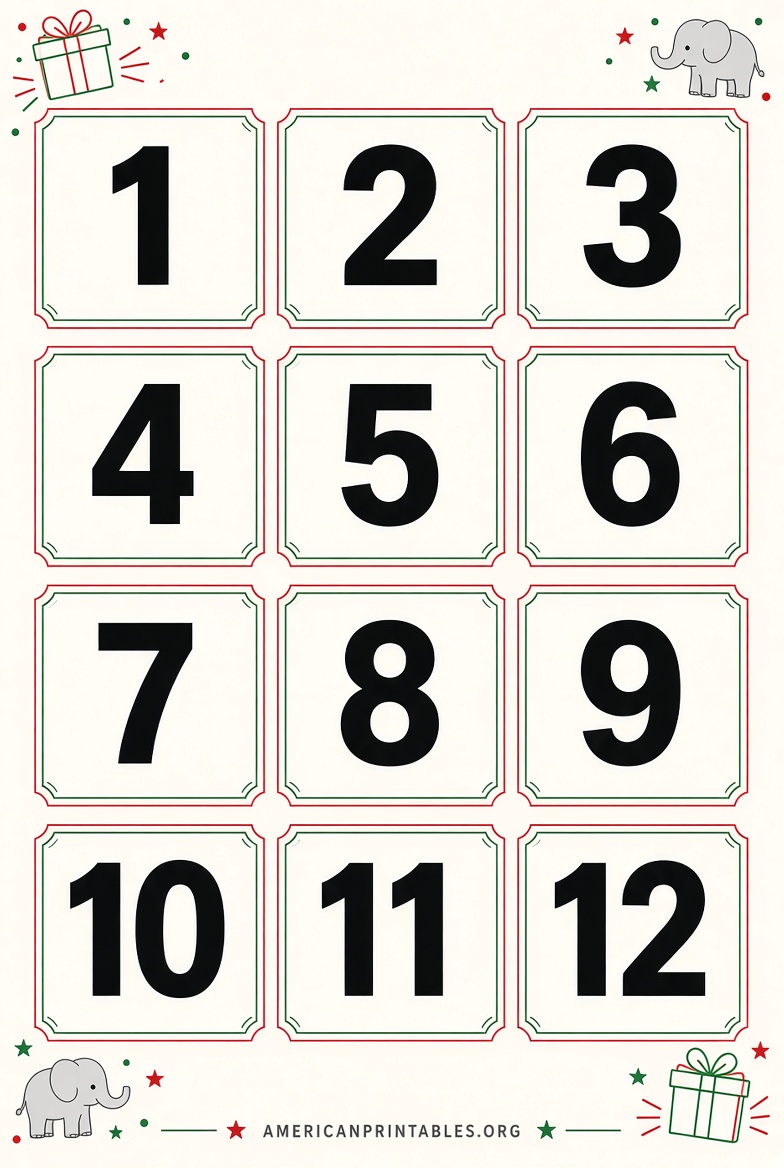 Free White Elephant Numbers Printable (1)