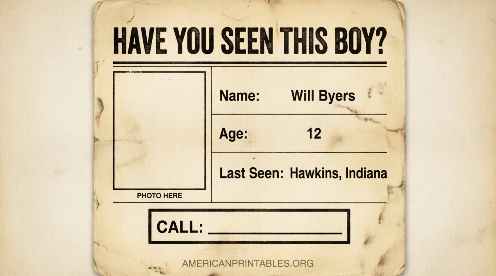 Free Will Byers Missing Poster Printable (4)