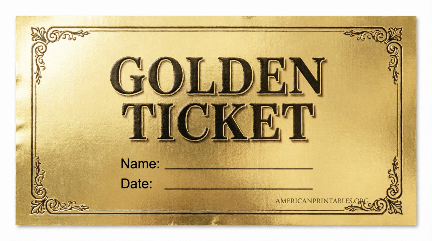 Free Willy Wonka Golden Ticket Printable (1)