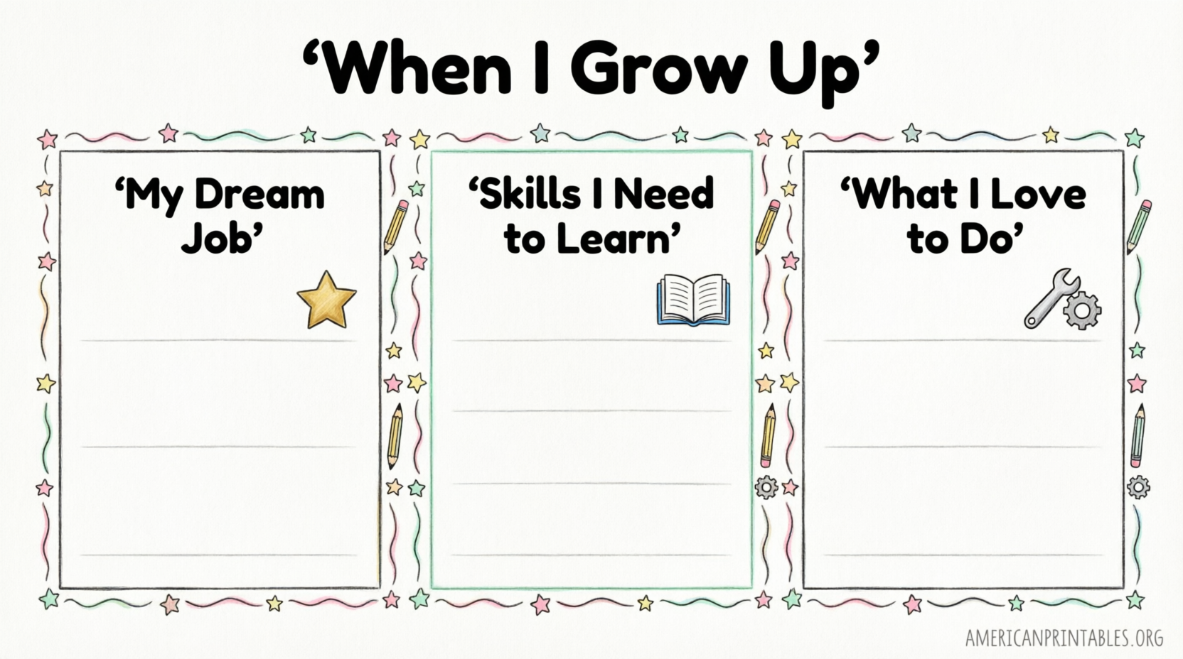 When I Grow Up Free Printable Worksheets for Kids (1)