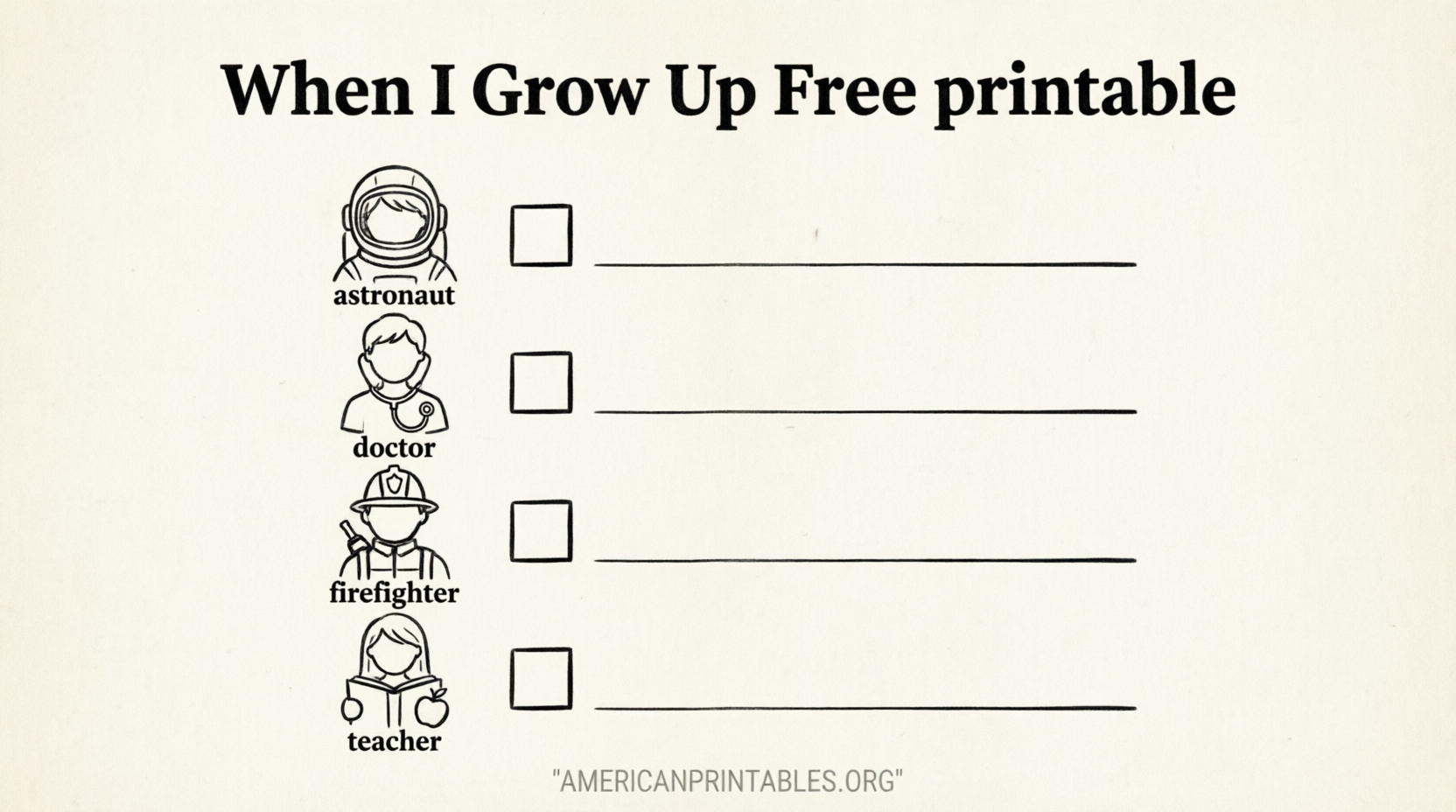 When I Grow Up Free Printable Worksheets for Kids (3)
